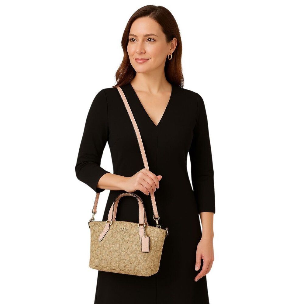 Coach BAG Mini Kelsey Satchel Signature Jacquard Crossbody Shoulder WOMEN'S